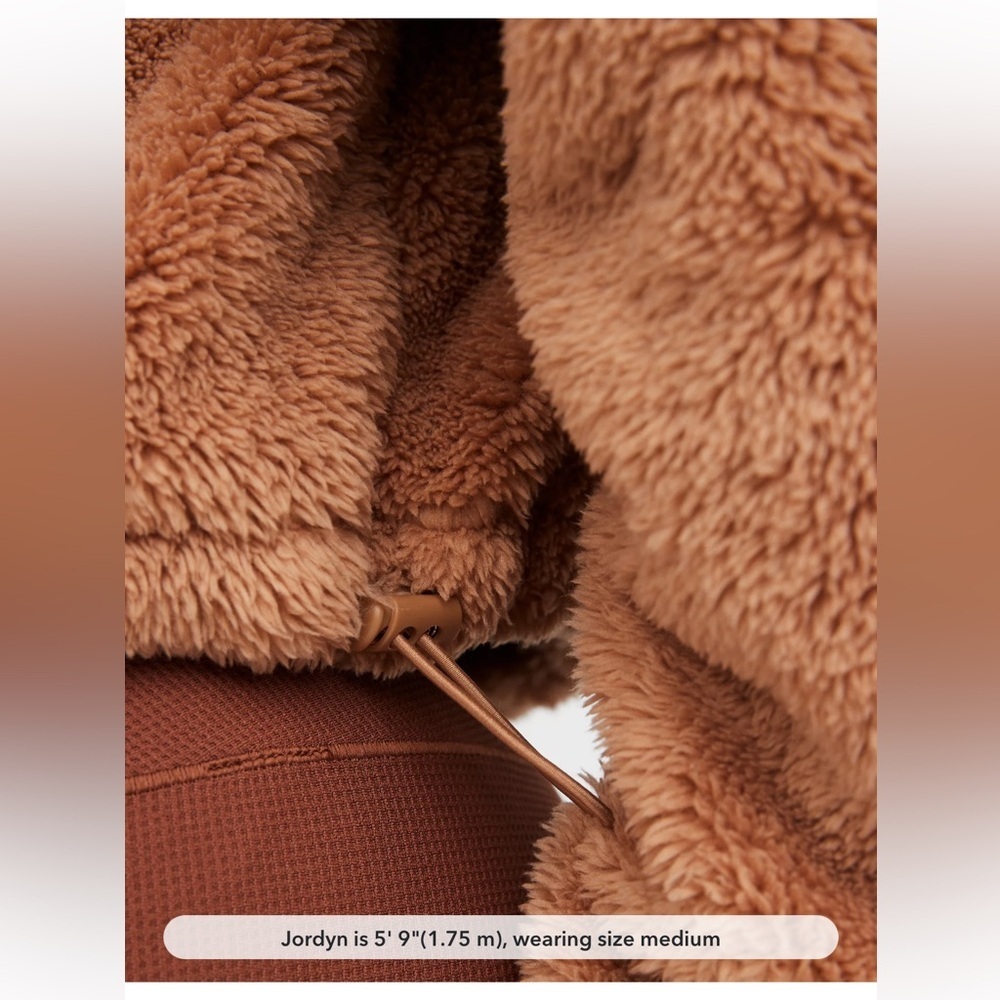 Aerie Offline Fluffy Sherpa Cropped Cozy Brown Teddy Jacket Size XS - Picture 5 of 10